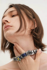 Satin Floral Cuban Chain - Unisex Ribbon Necklace Statement Piece - 5SION