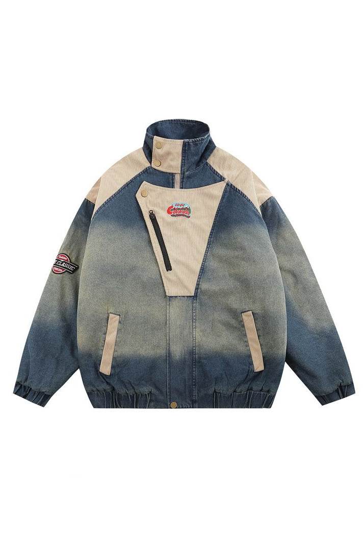 Vintage Embroidered Thickened Denim Jacket - 5SION