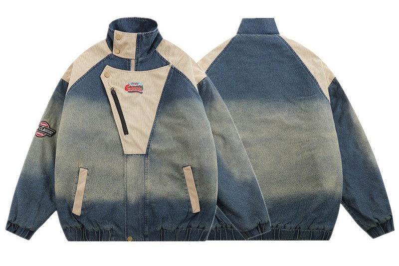 Vintage Embroidered Thickened Denim Jacket - 5SION