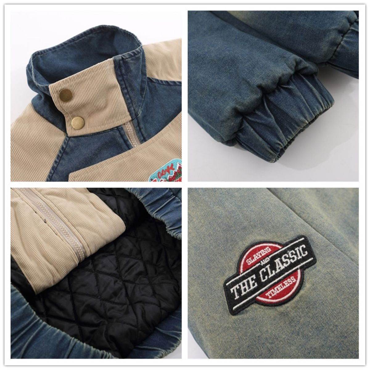 Vintage Embroidered Thickened Denim Jacket - 5SION