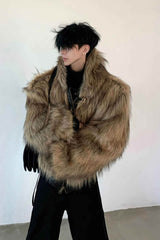 Winter Fashionable PU Leather Jacket for Men with Faux Fur, Reversible Design - 5SION